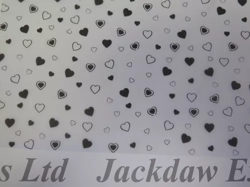 Printed Vellum Paper Black Hearts 10 x A4 110gsm Cardmaking Scrapbooking AM506