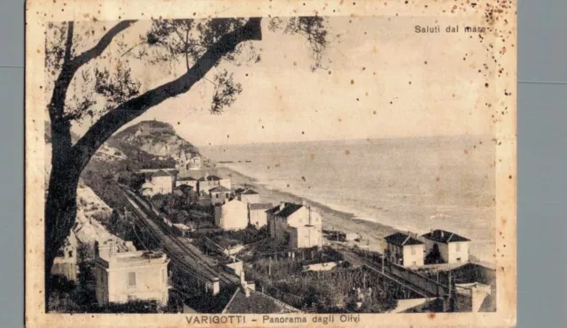 Savona Varigotti panorama dagli Ulivi, Ferrovia F. piccolo  spedita franc. asp.