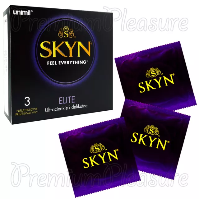 Skyn Elite Condoms Ultra Mince sans Latex Sensible Condoms au Détail Boîte De 3