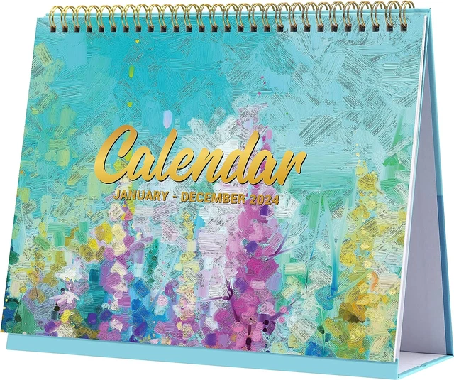 2024 DESK CALENDAR Jan. 2024 Dec. 2024, Standing Flip Desktop Oil