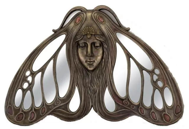 Veronese Bronze Figurine Art Nouveau Butterfly Princess Wall Mirror Large Gift