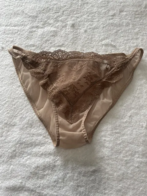 VASSARETTE UNLINED 100% Nylon And Lace String Bikini Panties 5 Small USA  Beige $4.99 - PicClick