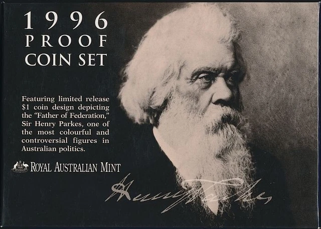 Australia: 1996 Proof Set in RAM packaging Cat $135, RARE!!! Sir Henry Parkes.