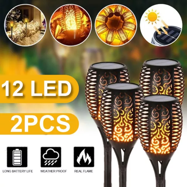 Flame Solar Torch Light Waterproof Garden Lantern Lamp Flickering Dancing Lights