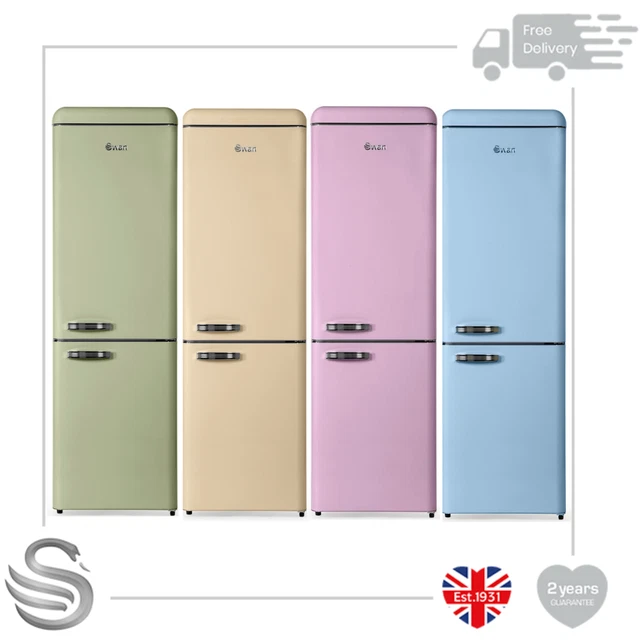 SWAN RETRO FRIDGE Freezer 300L 4x Glass Shelves 3x Freezer Drawers 1x
