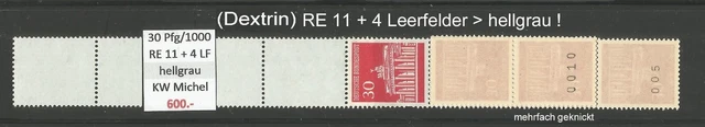 RM Brandenburger Tor 30 Pfg MiNr. 508v R RE 11+4 LF /RG 1000 hellgrau postfrisch