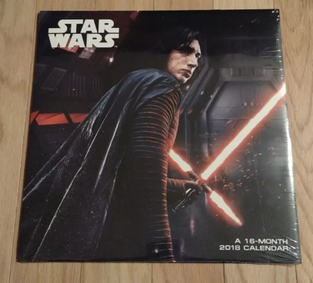Star Wars A 16-Month 2018 Wall Calendar by DateWorks Collectible NEW