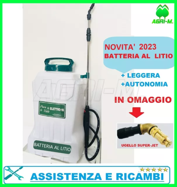 Pompa Irrroratrice CARPI    a batteria Litio 16 LT  elettrica con zaino spalla