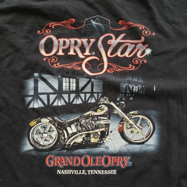 Grand Ole Opry Star T-shirt Motorcycle Black Nashville Tennessee - 2-Sided XL