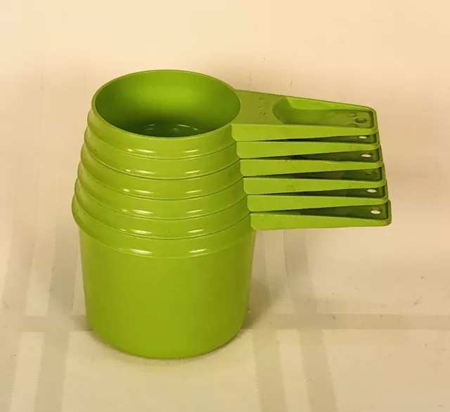 Vintage Tupperware MEASURING CUPS Lime Green Apple Lime SET of 6 Nesting