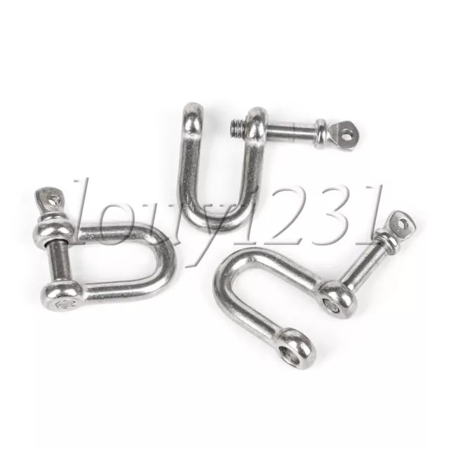 Stainless Steel D Shape Shackle Bow Shape M4 DIY for Wirerope Set of 50 Silver 2