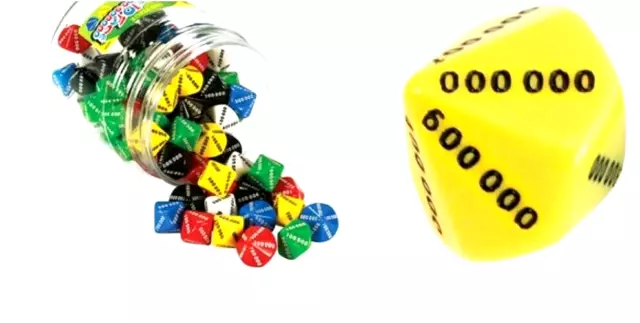 Dice: 10 Sided 000000-900000 Set of 6  Maths Numbers Games Teaching Place Value