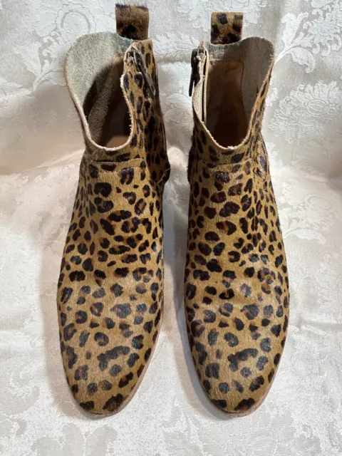 UGG Kingsburg Ankle Bootie Leopard Genuine Calf Hair Women Size 8.5 Retail $149