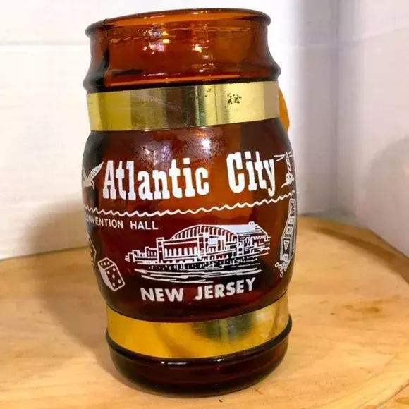 Atlantic City, New Jersey Vintage Amber Glass Collector Mug