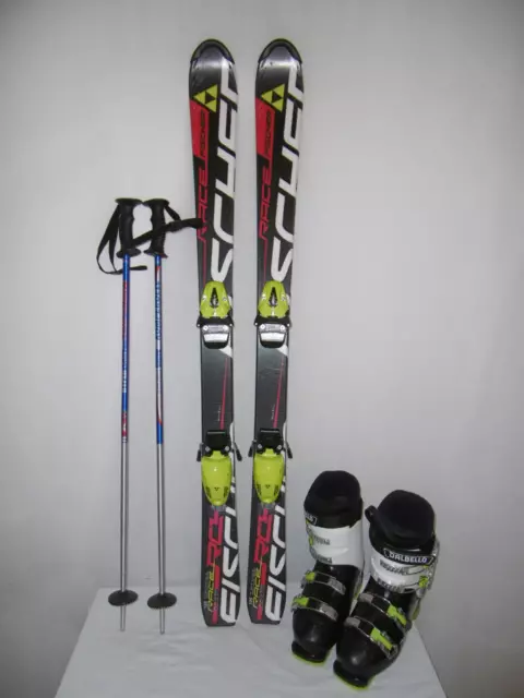 Fischer " Race " Ski Junior Allround Carver 120 Cm + Skischuhe Gr.:38 Im Set