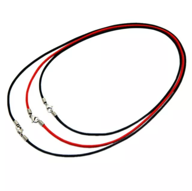 Necklace Rope Wax woven leather Cord Men Women Stainless Steel coil hook Choker