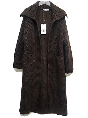 Mode Manteaux en tricot Tricots Zara Knit Manteau en tricot gris clair mouchet\u00e9 style d\u00e9contract\u00e9 