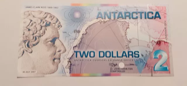 Antarctica, 2 Dollars 2007, Specimen Polymer-Banknote, Unc.