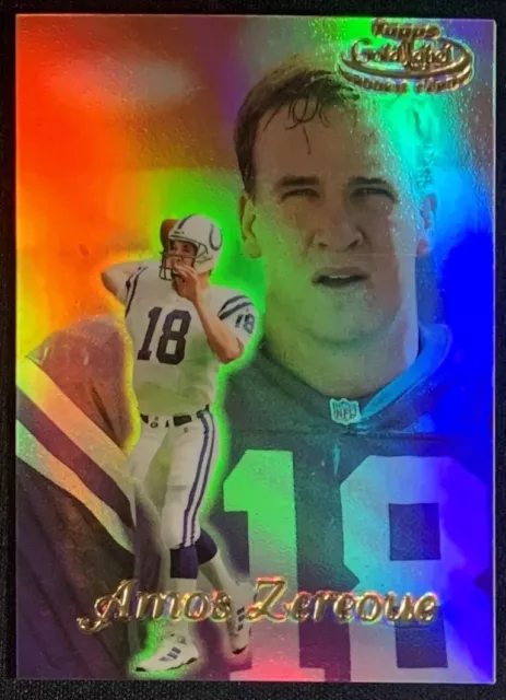 1999 Topps Gold Label Football 61 Peyton Manning Blank Back Wrong Name Error 1/1