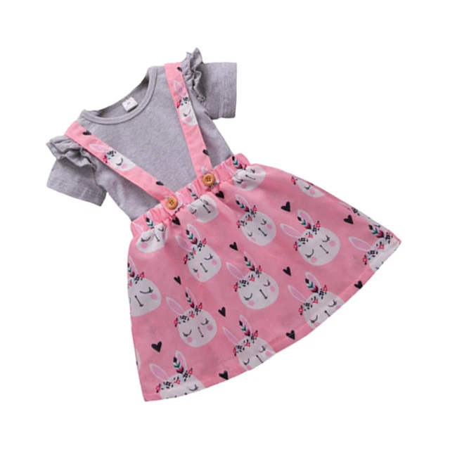 Set Costumi Modello Coniglio Pasqua Elegante Gonna Estate Maniche Corta Abiti per
