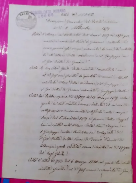 Albenga 1879 Manoscritto Su Carta Da Bollo Di Debito Pubblico 4 Pagine