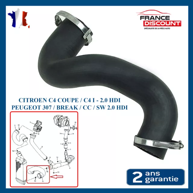 Durite Turbo Gaine Suralimentation Prévu Pour Peugeot 307 2.0 HDI 135 = 0382AT