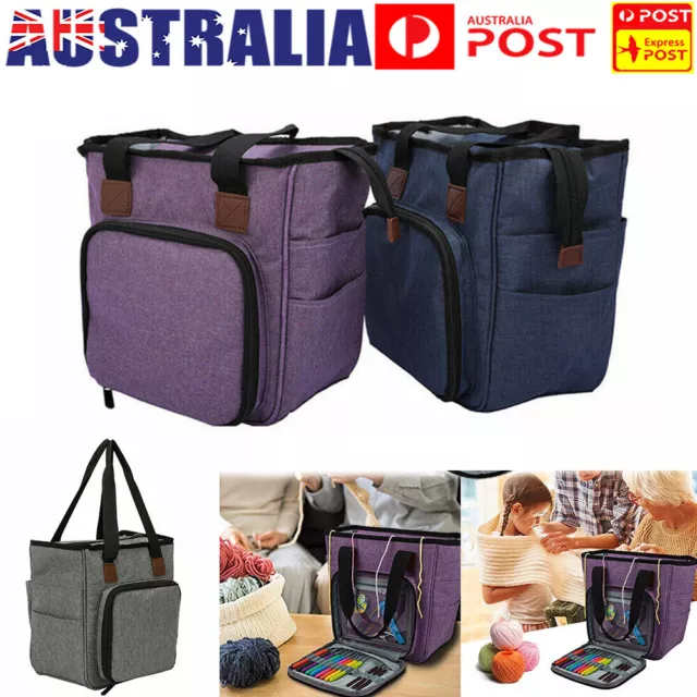 Portable Yarn Storage Bag Knitting Crochet Tool Tote Organizer Holder Case Bag