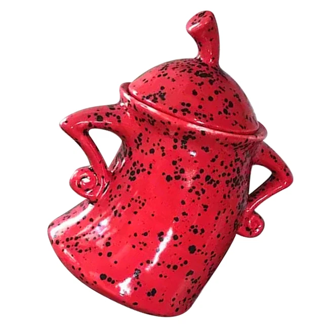 Desktop Mug Ornament Easy To Store Drop-Resistant Sturdy(Red) 2BB