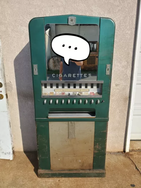 1940s Vintage PX Cigarette Vending Machine Reverse painted glass 10 pull Deco