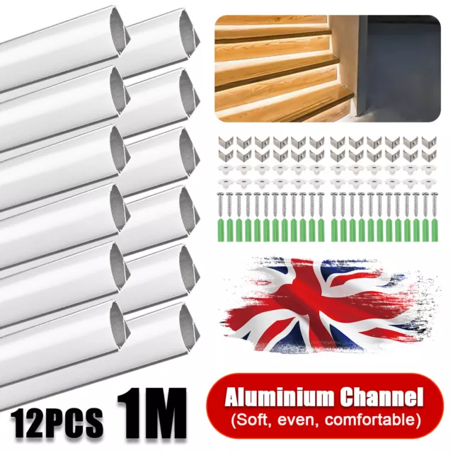 12X Aluminium Channel Profile Extrusion V-shape LED Diffuser Strip Light Cover