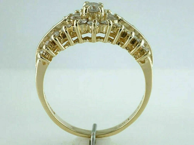 Women's 2.00Ct Round Cut Lab-Created Diamond 14K Yellow Gold Plated Wedding Ring 3