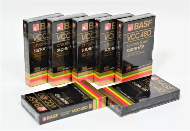 7 x Video 2000 Cassette BASF VCC 480 SHG Super HG Kassetten  - NEU OVP in Folie