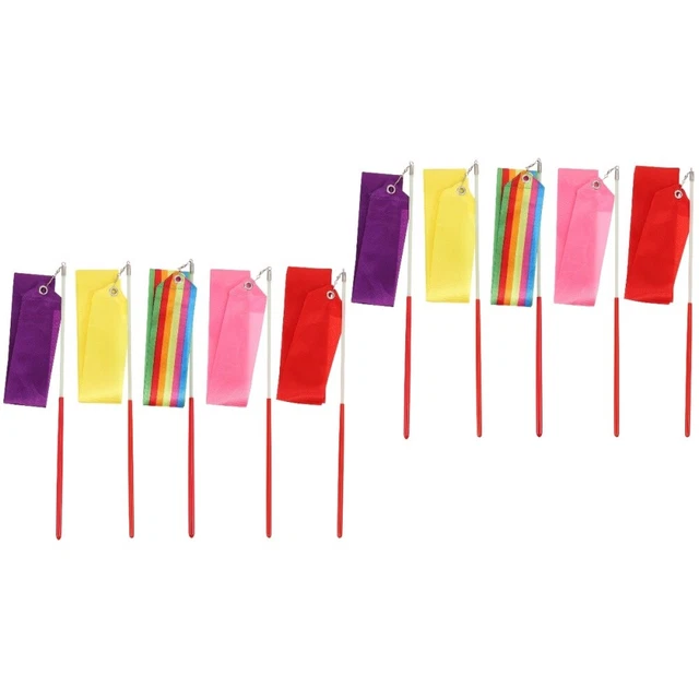10 Pcs Dancing Gymnastics Ribbons Dance Streamers Child Stick