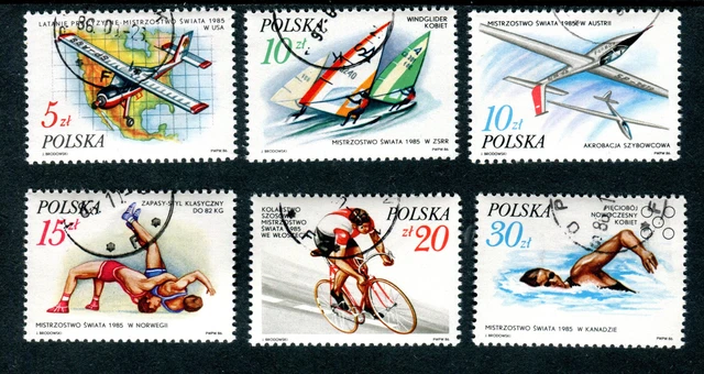 Briefmarken, Polen, Polska, Kpl. Satz, Sport, Fi. 2894-99, 1986, gestempelt