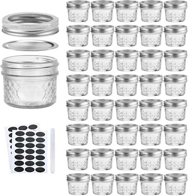4Oz / 120Ml Mason Jars Glass Canning Jars, Jelly Jars with Regular Lids, Ideal f