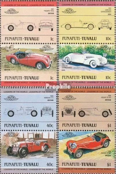 Tuvalu-Funafuti 13-20 parejas (edición completa) nuevo 1984 coches