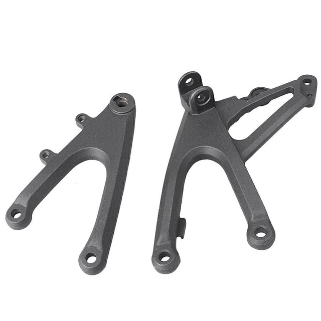 Poggiapiedi anteriori poggiapiedi con supporto set nero per Yamaha YZF-R1 2007-2008