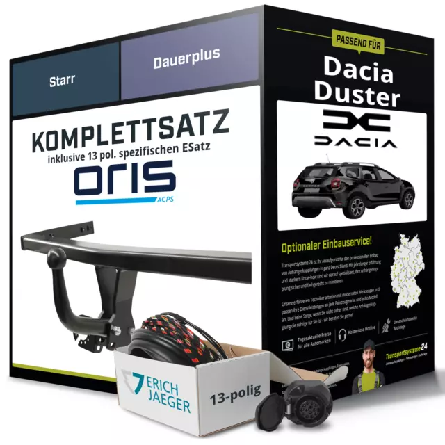 Anhängerkupplung ORIS starr für DACIA Duster +E-Satz Kit NEU