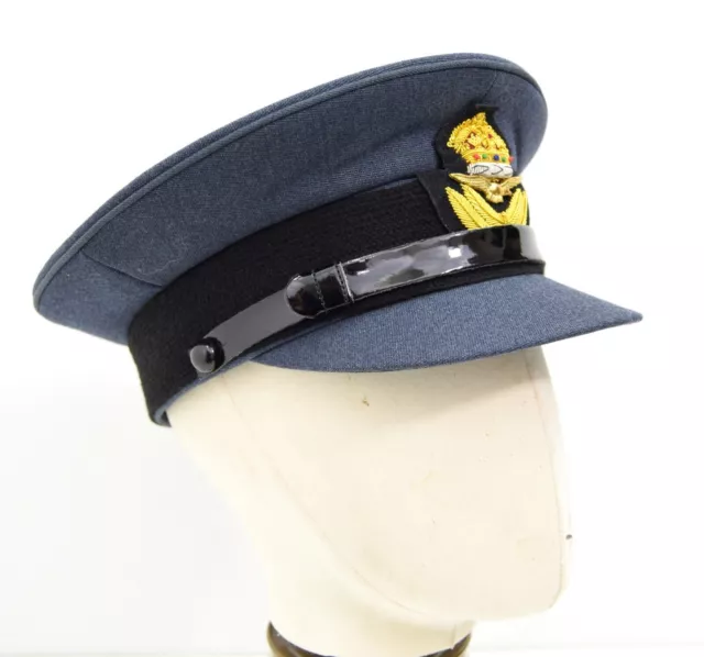 British Royal Air Force RAF Officers Peak Cap With Badge Kings Crown WW2 Repro 2