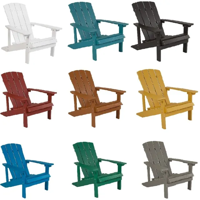 All-Weather PU Wood Grain Adirondack Chair Anti-Rot, Peel, Splinter -9 Colors!