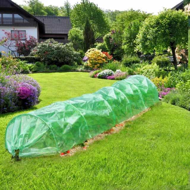 Invernadero de jardín huerto de malla suelo verde plantas 135 g/m² 300x55x35 cm
