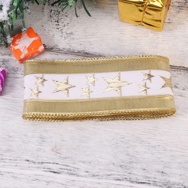 2 Rolls Party Decoration Craft Christmas Sheer Ribbon DIY Pearlescent