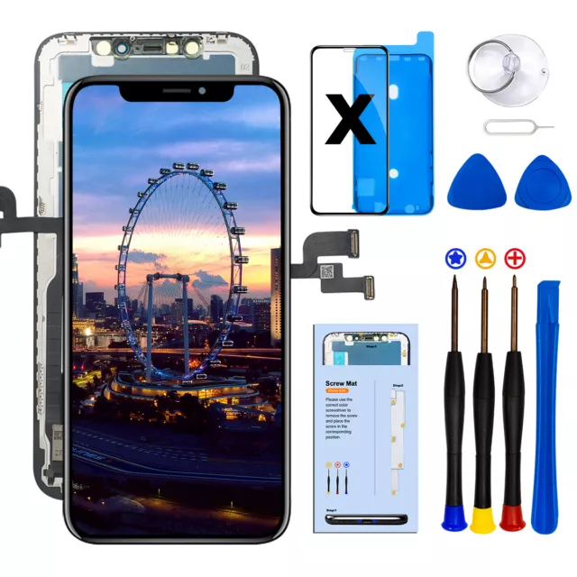 NEUF Complet Ecran POUR IPHONE X LCD Display incell NOIR VITRE TACTILE + OUTILS