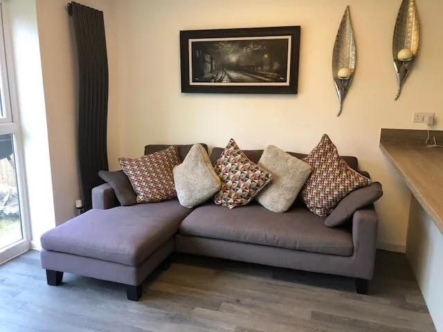 Left Hand Facing Chaise 3 Seater grey sofa