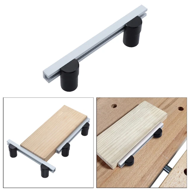 GanWei 1 Pièces/2 Pièces/4 Pièces Planche D'arrêt De Rabotage 19mm 20mm Trou De Chien Banc Pince De Fixation En Alliage D'aluminium Déflecteur Plaque Outils De Travail Du Bois-20MM 2 Pièces