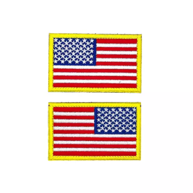 Set 2x USA Army Patch Klett Navy USAF Fahne Amerika Reverse Flagge Aufnäher