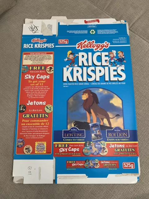 KELLOGG’S RICE KRISPIES Cereal Box Disney The Lion King $9.99 - PicClick