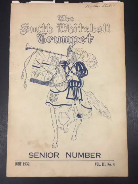 Vtg 1932 Whitehall Allentown PA Pennsylvania Trumpet High School Magazine SIGNED