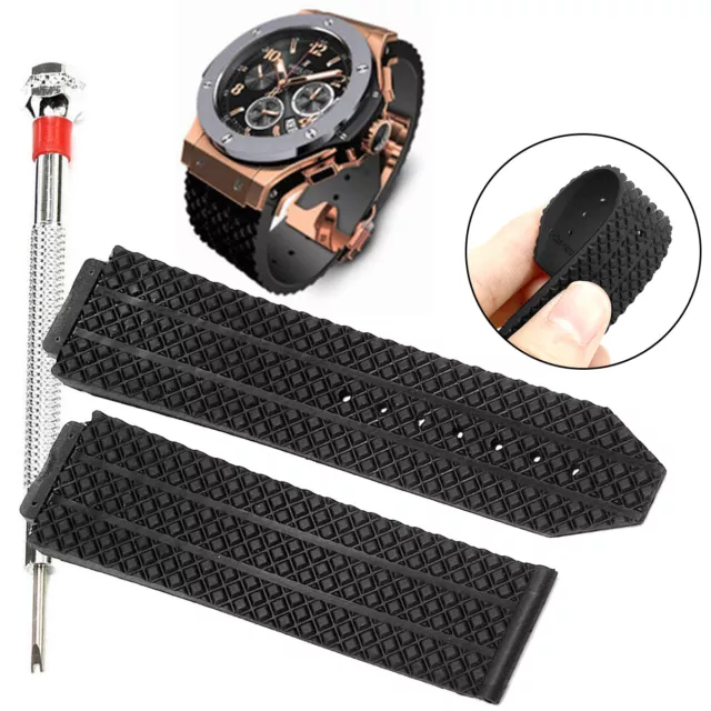 NEW 24mm Silicone Watch Band Straps Wristband Replacement for Hublot Big Bang