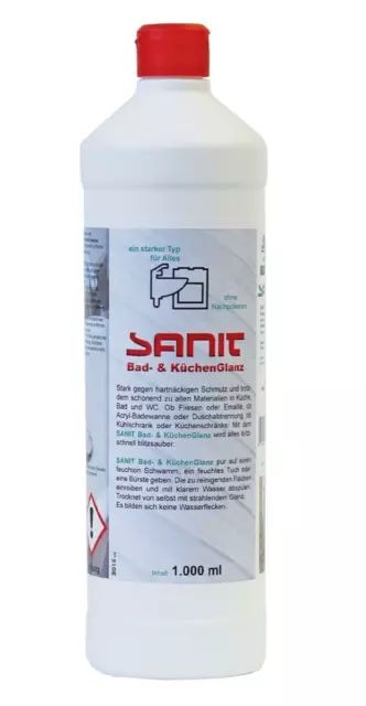 Sanit Bad- und Küchenglanz 1000ml starker Reiniger Badreiniger Pflegemittel 3041